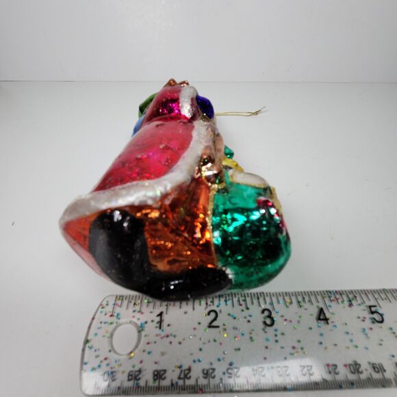 Blown Glass Santa Claus Ornament Hanging Painted 7 In. Tall Bright Old World - Picture 4 of 5